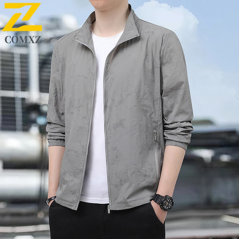 Summer Men Sun Protection Clothing Casual Zipper Pocket Waterproof Ultra-thin Jacket Gorpcore Fishing Riding Uv Skin Windbreaker
