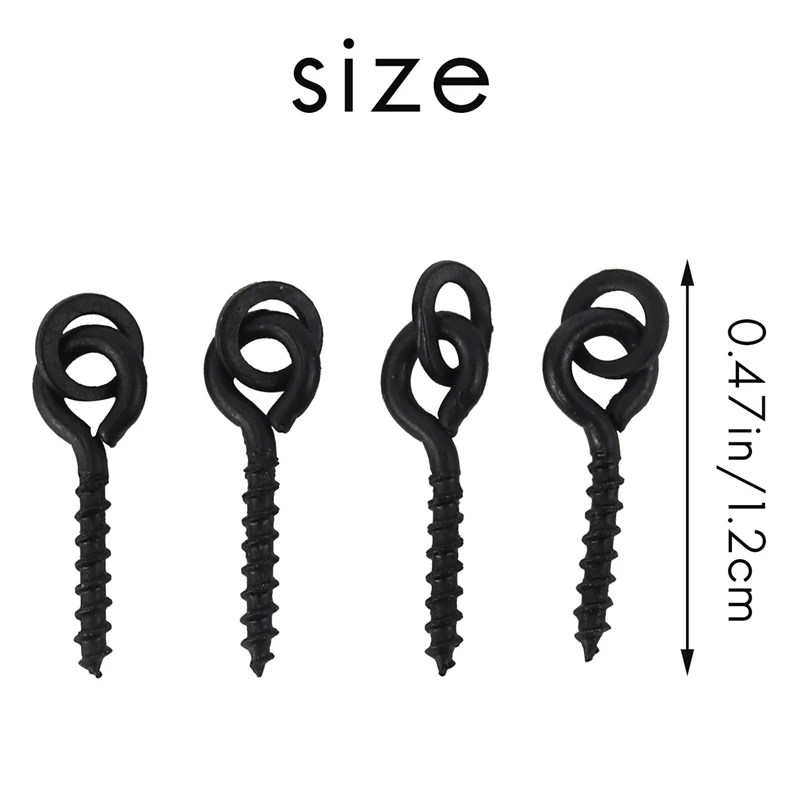 50pcs Carp Fishing Boilie Screw with Solid Ring Bait Tool Chod Rigs Carp Fishing Hair Tackle Accessory