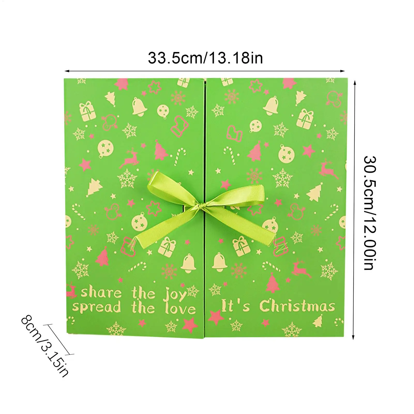 Foldable Christmas Advent Calendar Box 24-Day 2025 Empty Fillable Case Holiday Festival Birthday Stocking Candy Treat Organizer