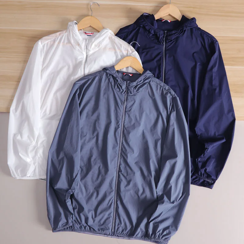 

Легкая дышащая эластичная уличная мужская повседневная шляпа на весну и лето, куртка из кожи, пальто, ультратонкое длинное свековое городское пальто...