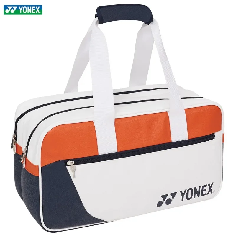 

YONEX High Quality Durable Badminton Racket Sports Bag PU Leather Mini Tournament 2-3 Pieces Tennis Racquet Bag Unisex White