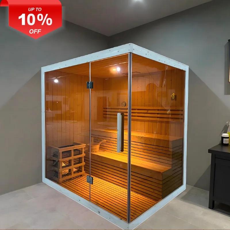 Finland Traditional Home Direct Manufacturer Ceramic Infrared Sauna Canadian Hemlock Indoor Finnsh Sauna