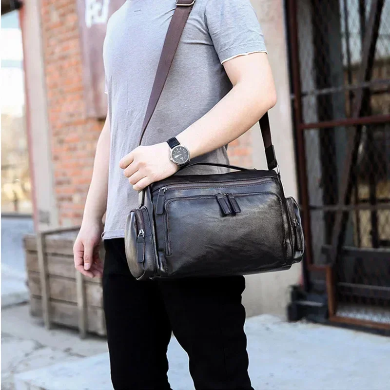 luxury brand men\'s messenger bag Random Retro leather shoulder Crossbody bags handbags man Business Laptop bolsos сумка мужская