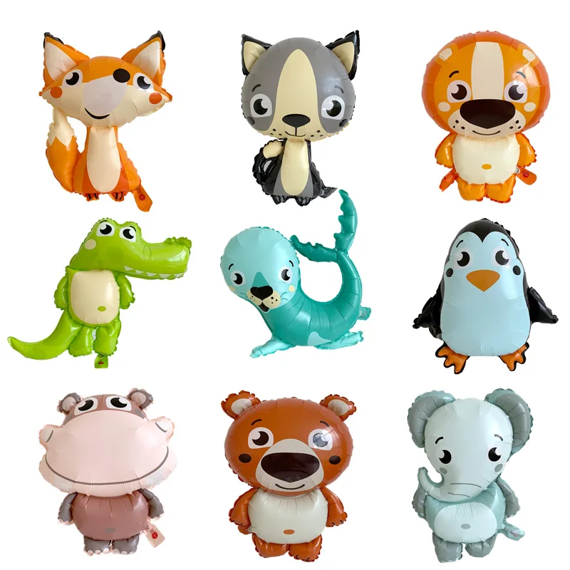 بالونات ألومنيوم باندا على شكل حيوانات كرتونية ، استحمام الطفل ، ديكورات حفلات أعياد الميلاد للأطفال ، بالونات هيليوم بالأبيض والأسود