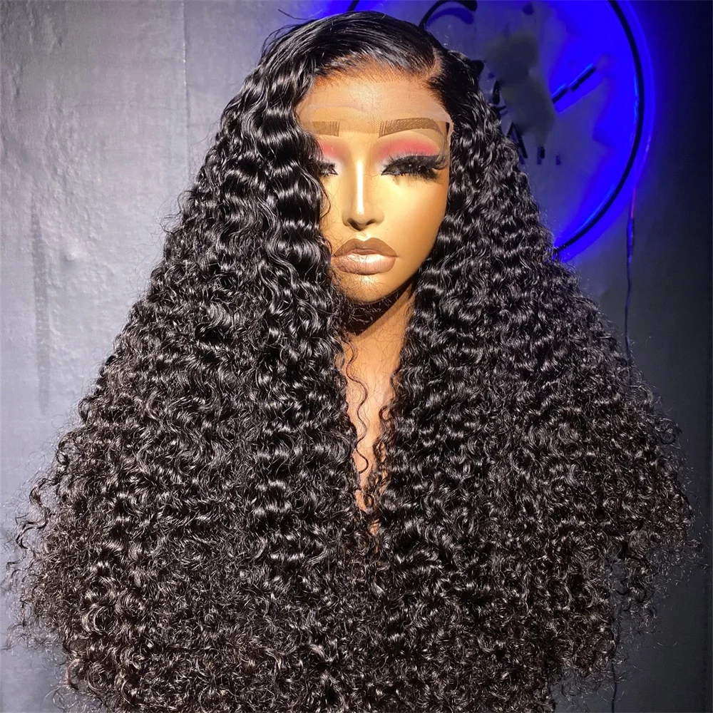 

3C4A Burmese Curly 250% Density 13x6 Lace Frontal Human Hair Wigs Bouncy Curly Natural Color Curly Remy Human Hair Lace Wigs