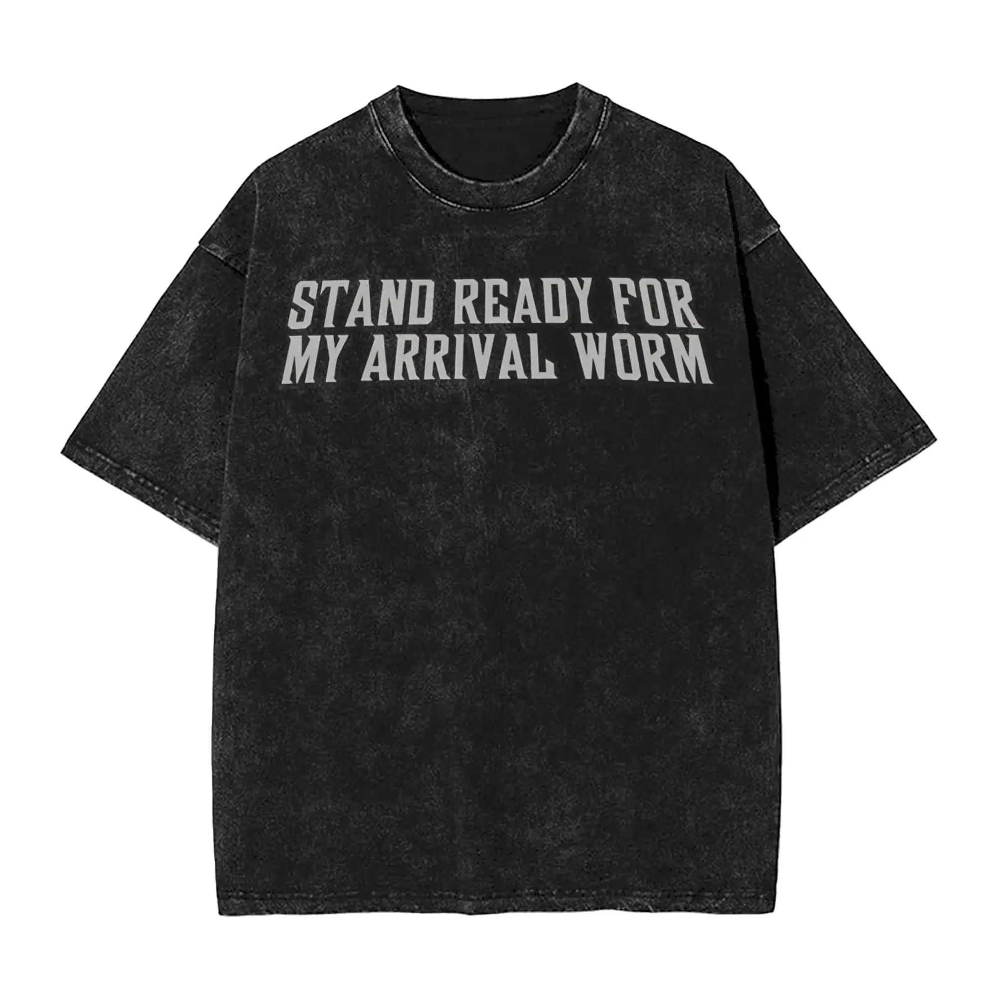 Herren-T-Shirt „Stand Ready for My Arrival Worm Invincible Conquest“ Kleidung Sommer-Kurzarm-T-Shirt mit O-Ausschnitt