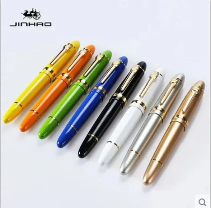 

Newest jinhao brand stationery roller ball pen the ball-point pen silver clip screw cap 0.7mm point office supply pens #159