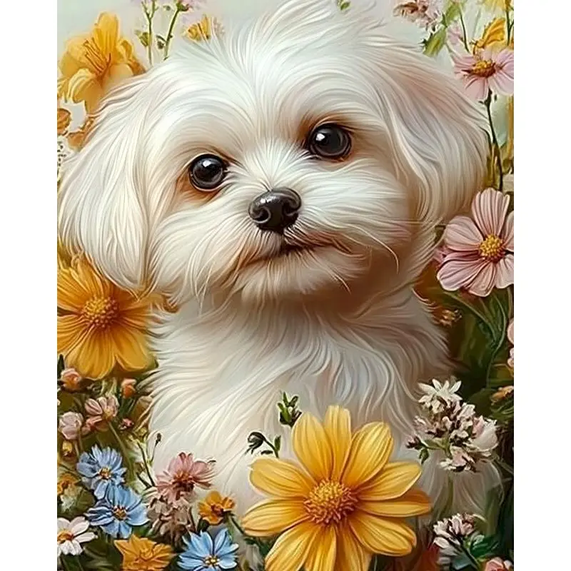 

GATYZTORY Coloring By Number Flowers Dog Kits Home Decoration Pictures Painting By Number Horse Animals HandPainted Art Gift