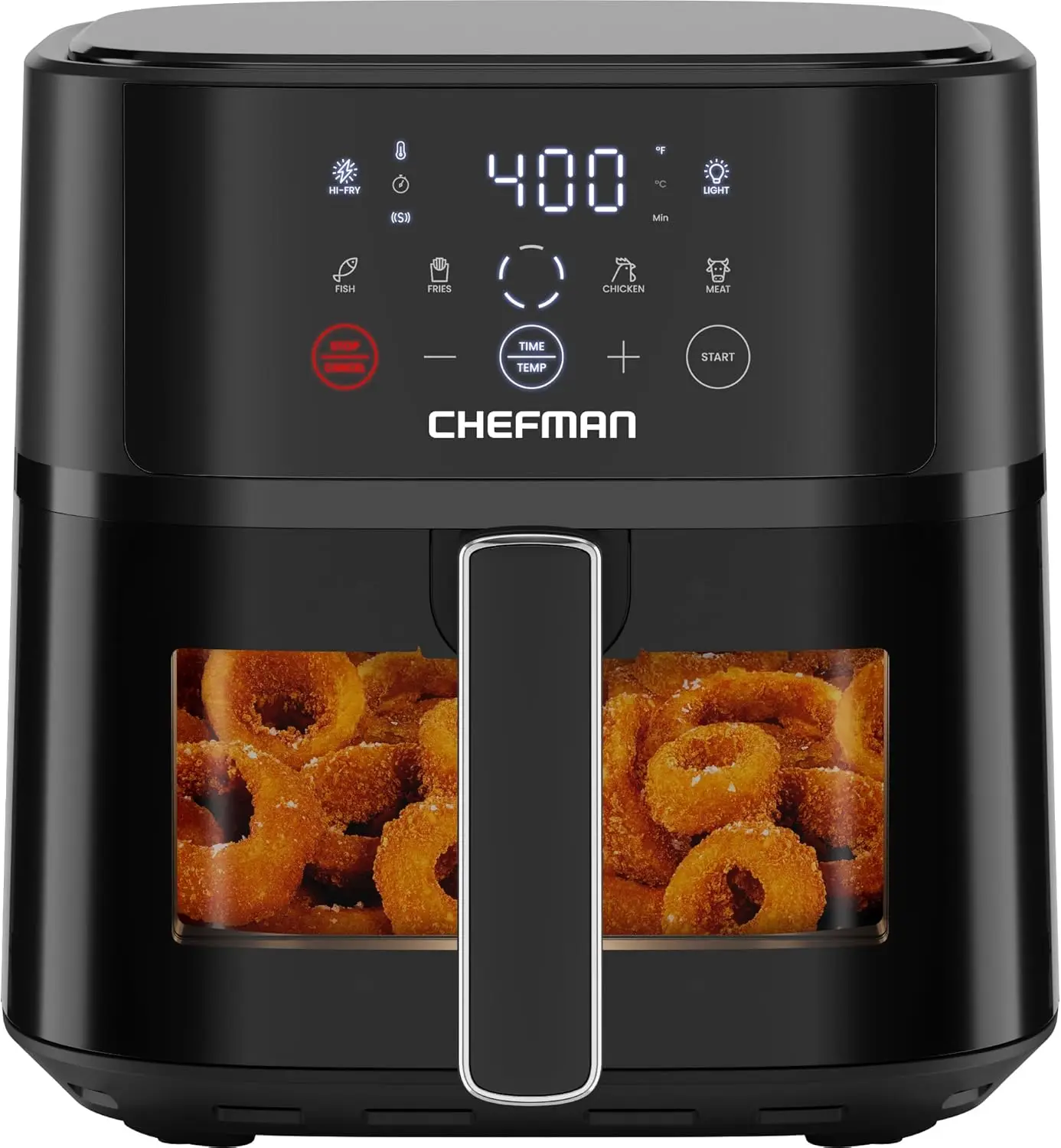 

6 QT Compact Air Fryer with Hi-Fry Tech, Easy-View Window, Touch Controls & Dishwasher Safe Basket - Black