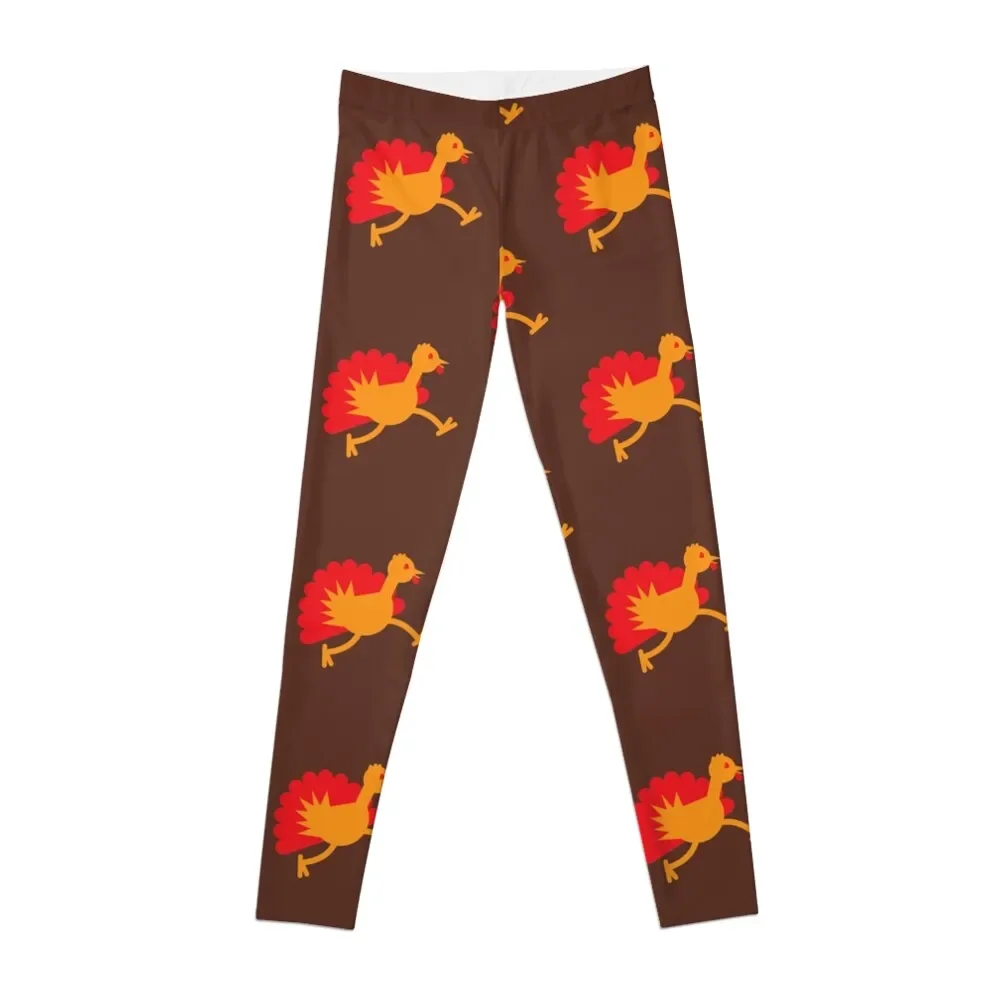 

Thanksgiving Turkey on the RUN! Leggings Women's sports pants gym top Womens Leggings
