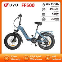 DYU FF500 Electric Bicycle 500W Motor 48V13.5AH Lithium Battery Electric Bike 45 km/h Max speed City Riding 20*4.0 Fat Tire