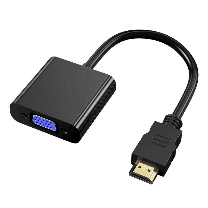 

HD 1080P HDMI-совместимый к VGA Кабельный преобразователь с аудио источником питания HDMI-совместимый адаптер преобразователя папа-VGA мама