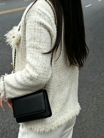 2025 Fashion Caviar Pattern Texture Women's Bag Fashion Chain Shoulder Bag Simple Style Shoulder Bag Versatile Shoulder Bag