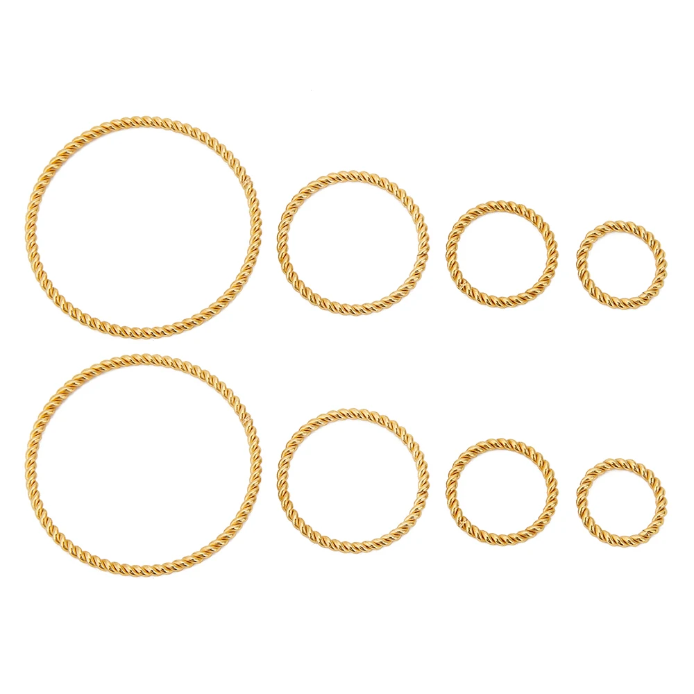 20pcs Stainless Steel Spiral Hoops Twisted Big Circles Necklaces Pendants Connectors Earrings Dangle Charms DIY Jewelry Findings