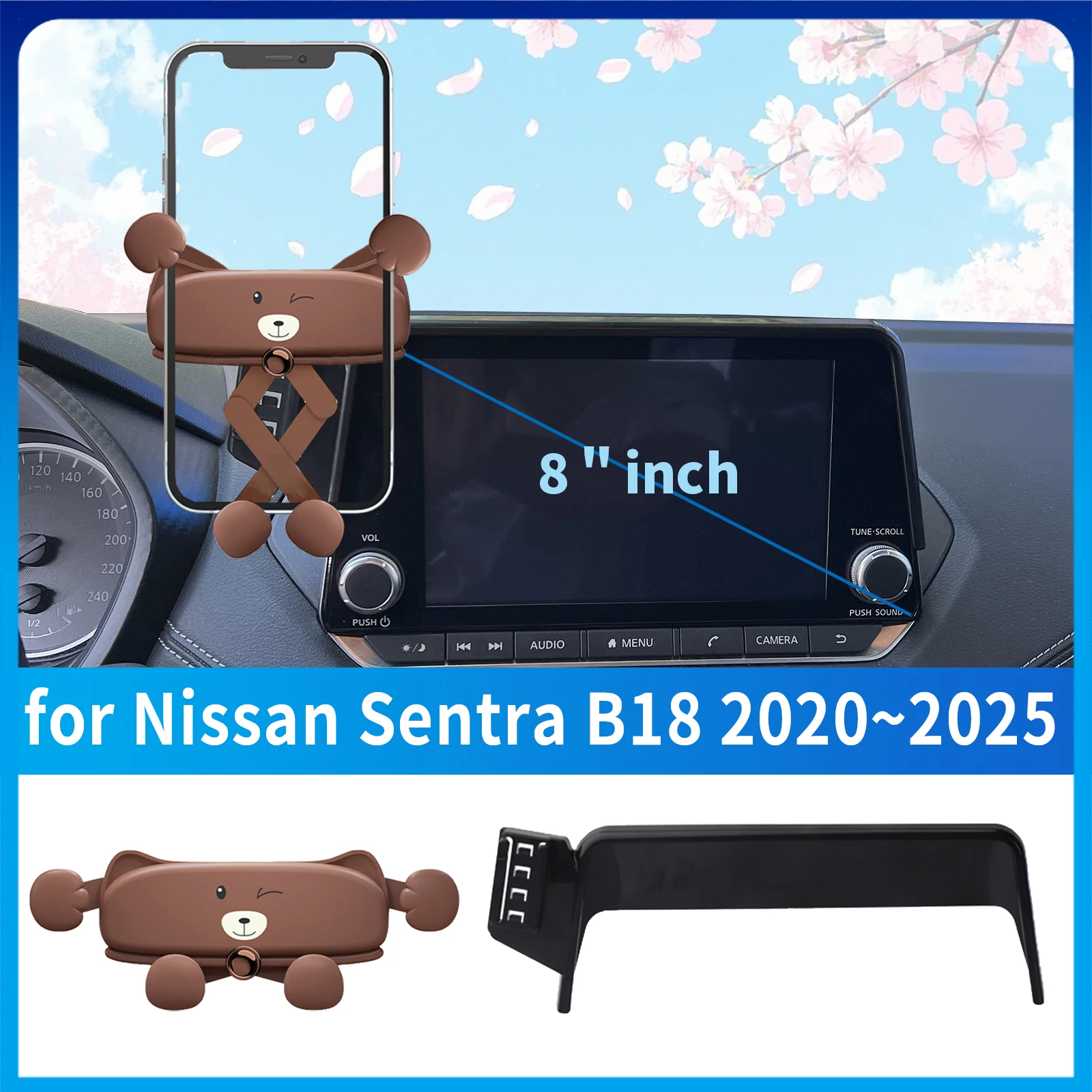 

for Nissan Sentra B18 2020~2025 GPS Bracket Navigation Stand Auto Accessories cartoon Cute style