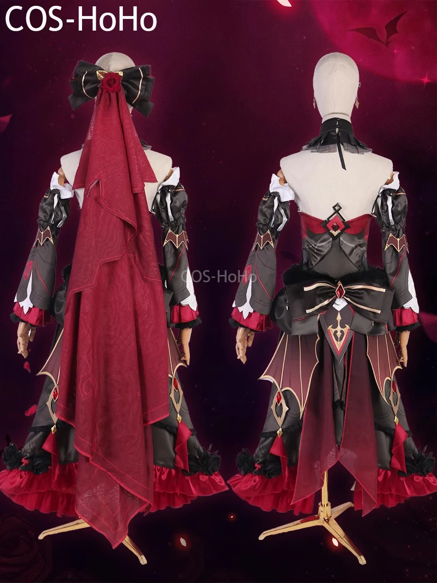 COS-HoHo Honkai Impact 3rd Theresa Apocalypse Under The Moon Oath Game Suit Elegant Dress Cosplay Costume Halloween Party Outfit