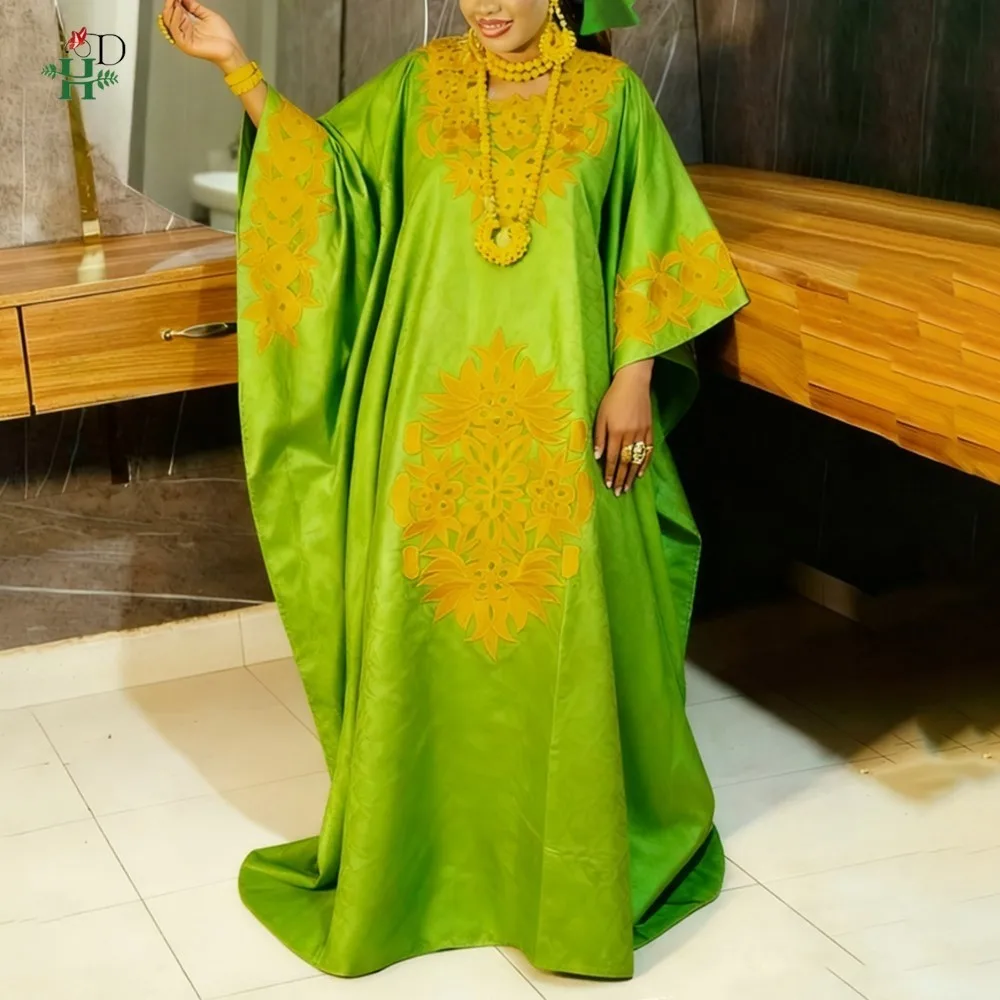 Vestidos Africanos H&D 2026 para Mujer, Vestido Kaftan con Bordado Bazin Riche, para Bodas y Fiestas, Djellaba Talla Grande, Vestido de Iglesia, Estilo Turco