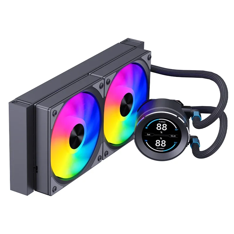 SNOWMAN 240mm black frame Cpu Water Cooling With LCD Display ARGB Liquid Cooler Cpu Fan Water Cooling Fan Liquid Cooler