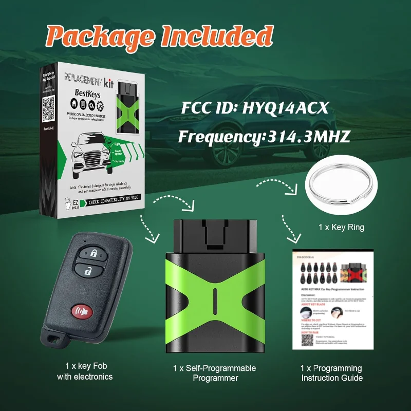 Substituição de chave remota inteligente Prius V 2010-2019 4Runner Venza HYQ14ACX 271451-5290 Board (conjunto de autoconfiguração)