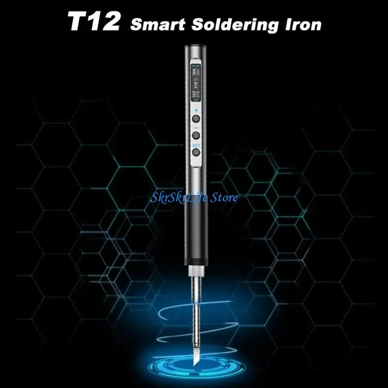 

E65E USB C Adjustable Temperature Soldering Iron 180-450℃ Welding Solder Portable
