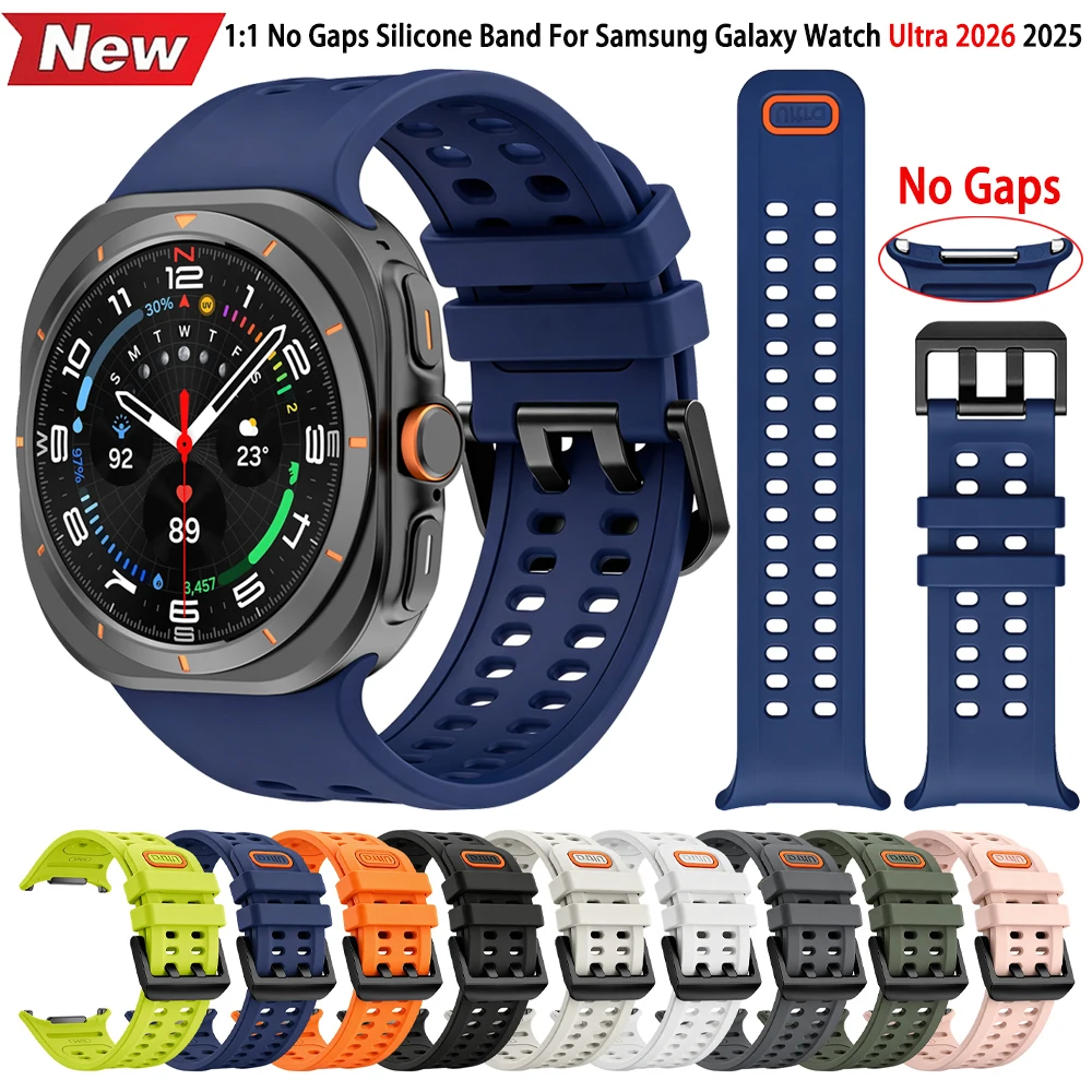 For Samsung Galaxy Watch Ultra 2026 2025 Sport Silicone Strap Galaxy Watch Ultra 47mm Magnetic Folding Buckle Watchband Bracelet