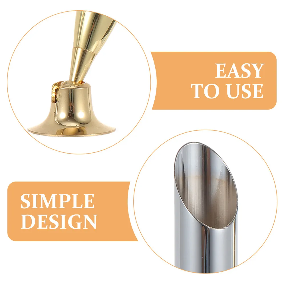 6Pcs Single Desk Pen Holder Stainless Steel Vertical Pen Stand Adjustable Angle Writing Tool Base for Fountain Quill Signing