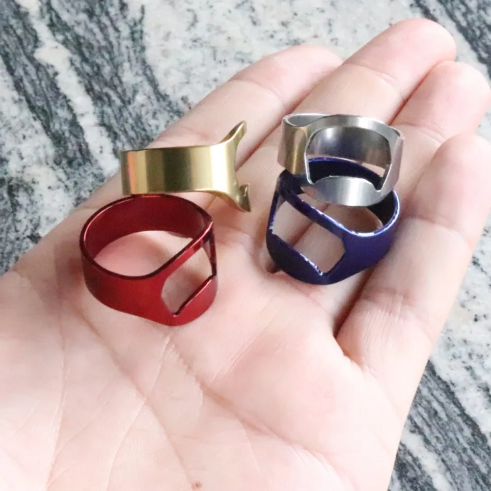 1PCS Unique Beer Bottle Opener Stainless Steel Kitchen Tool Strip Small Tool Portable Ring Design Bottle Cap Disassembler