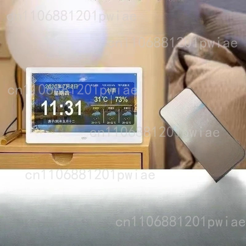 

7-дюймовая цифровая часы, будильник с большим шрифтом и календарем, электронная фоторамка