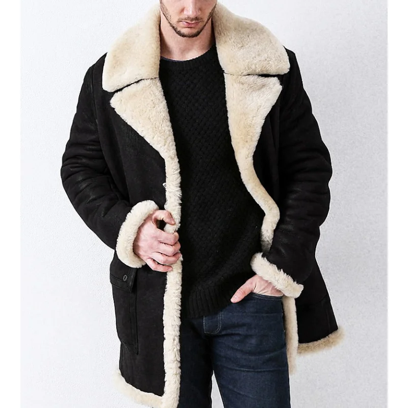 Autumn and Winter New Thickened Fur Integrated Men's Coat Faux Fur Large Overcoat European Style Men's Jacket