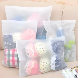 1 Pc Portable Travel Storage Bag Set Cosmetics Clothes Lingerie Bag Frosted Translucent Plastic Storage Bag Self Sealed Zipper