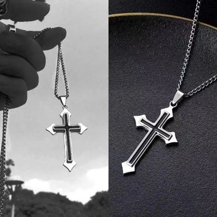 New Cross Necklace for Men and Women Instagram Trendy Couple Bounce Pendant Personalized Hip Hop Accessories Trendy Products