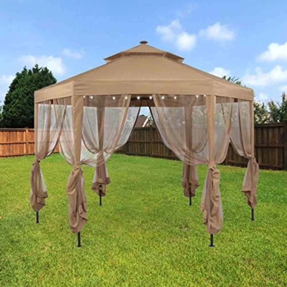 

Replacement Canopy for The Hampton Bay Solar Hexagon Gazebo - Standard 350 - Beige
