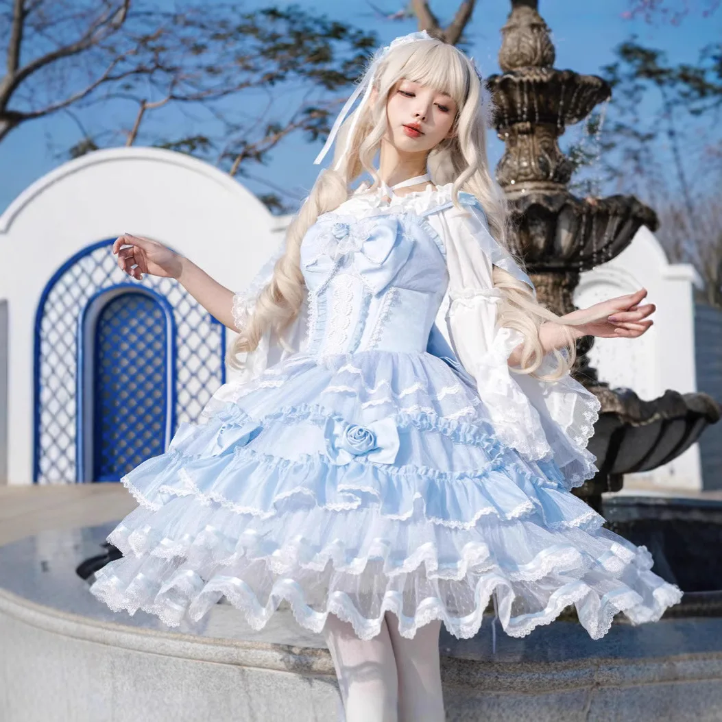 

Sweet Princess Lolita JSK Dress Ruffle Tiered Mini Party Dresses ~ Moonlight Mirror 2025 Hot Sale