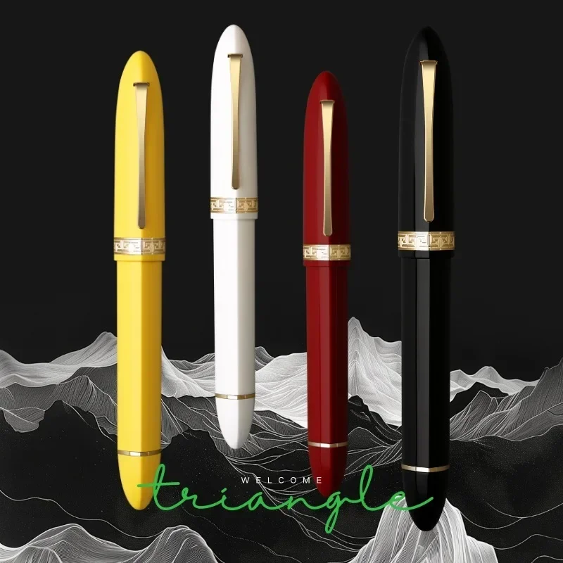 Hot Majohn V60 Piston Fountain Pen EF/F Long Knife Nib Triangular Resin Office Gift School Supplies Pens Gifts For Writing