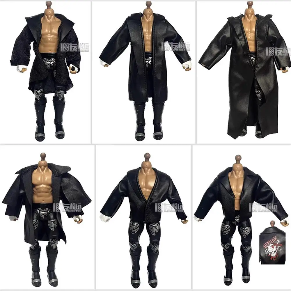 

1/18 BFS Wrestler Leather Coat Tops Shirt No Body No Pant No Doll For 3.75" Action Figure DIY Collectable