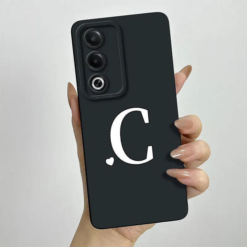 For Oppo A80 5G Case OppoA80 CPH2639 Cover Cute Letters Square Silicone Phone Case For Oppo A3 Pro 5G A3Pro CPH2665 Soft Fundas