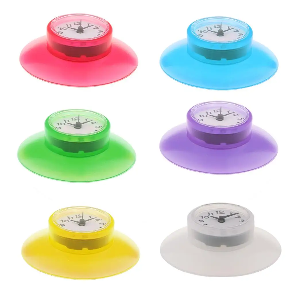 Waterproof Wall Clock Suction Cup Mini Bathroom Shower Clock Noiseless Design for Kitchen and Damp Areas