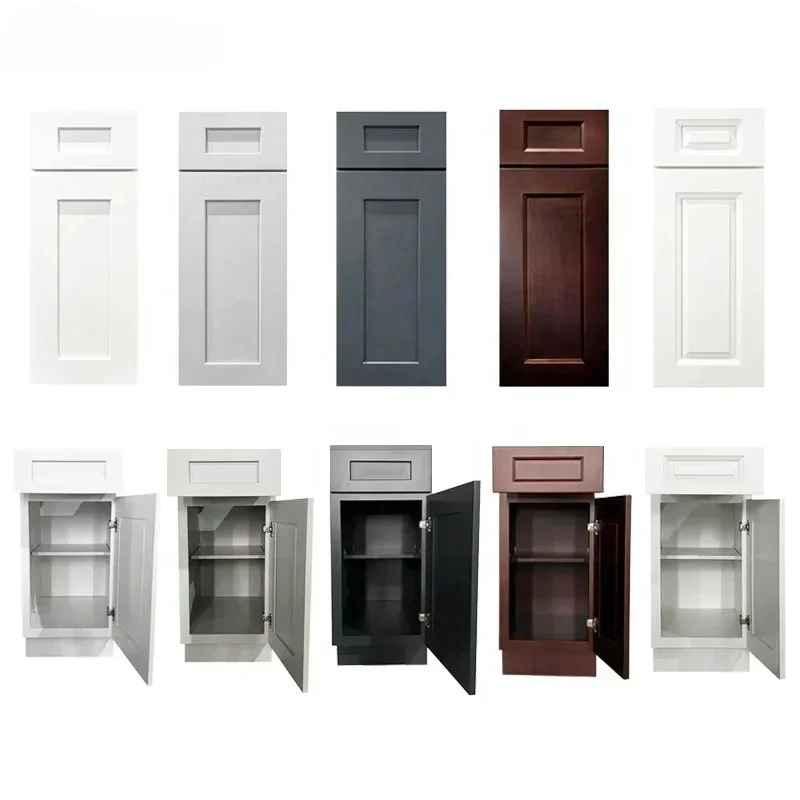 

Modern Design Wooden Shaker Raised Panel Kitchen Pantry Storage Cabinets For Building Apartment