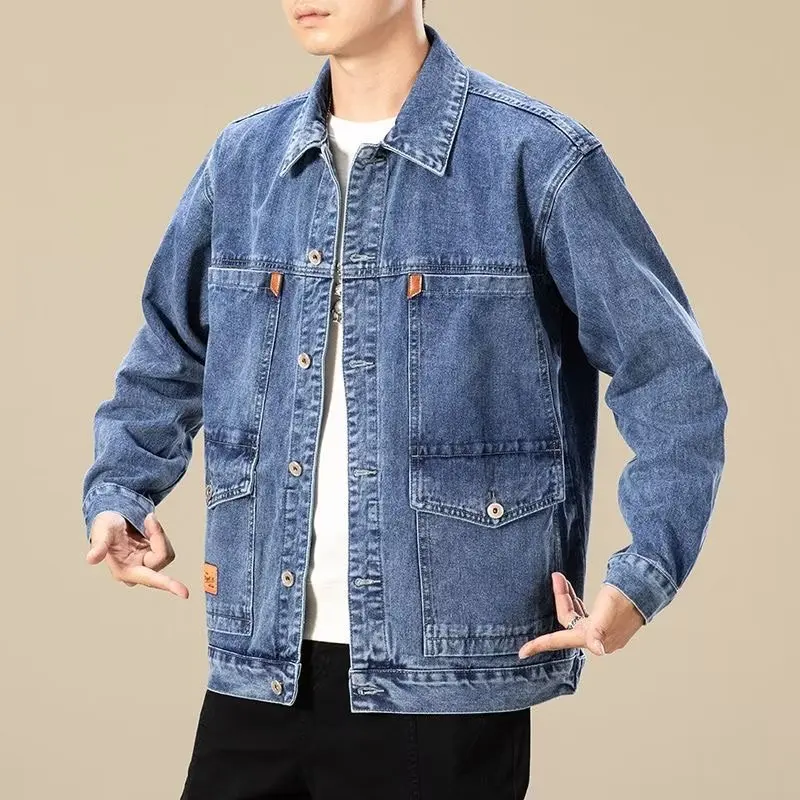 

Мужская рабочая одежда из джинсовой ткани Thiened, противоожоговая, износостойкая, рабочая одежда для сварки на строительной площадке, осень-зима Fce...