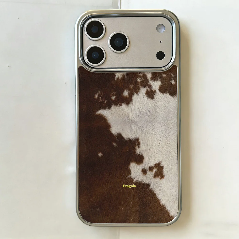 Braun-weiße Kuh Handyhülle für iPhone 17 16e 16 15 14 13 12 11 Air Pro Max X XR XSMAX 8 7 Plus Luxuriöse transparente weiche Rückabdeckung – Detail 7