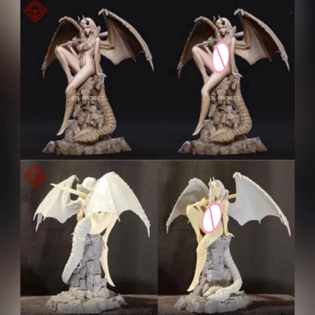 Figura de resina a escala 1/18, 120mm de altura, Kit de modelo de ensamblaje, succube femenina, chica demonio, sin montar, sin pintar, estatua impresa en 3D, juguete