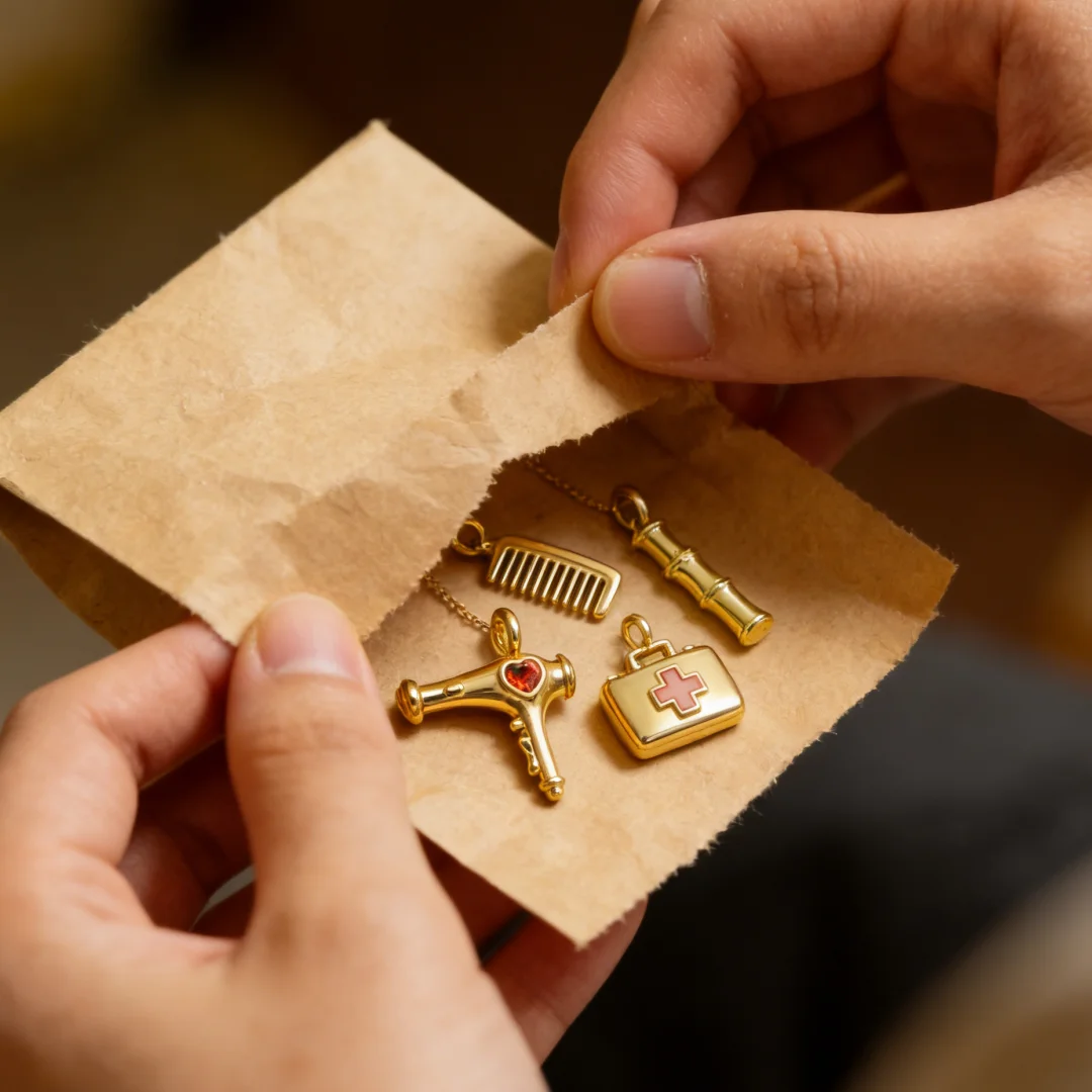 

3Pcs Pendant Handmade Enamel Brass Zircon Cute Beauty Tool First Aid Heart Fashion DIY Jewelry for Bracelet Necklace Accessories