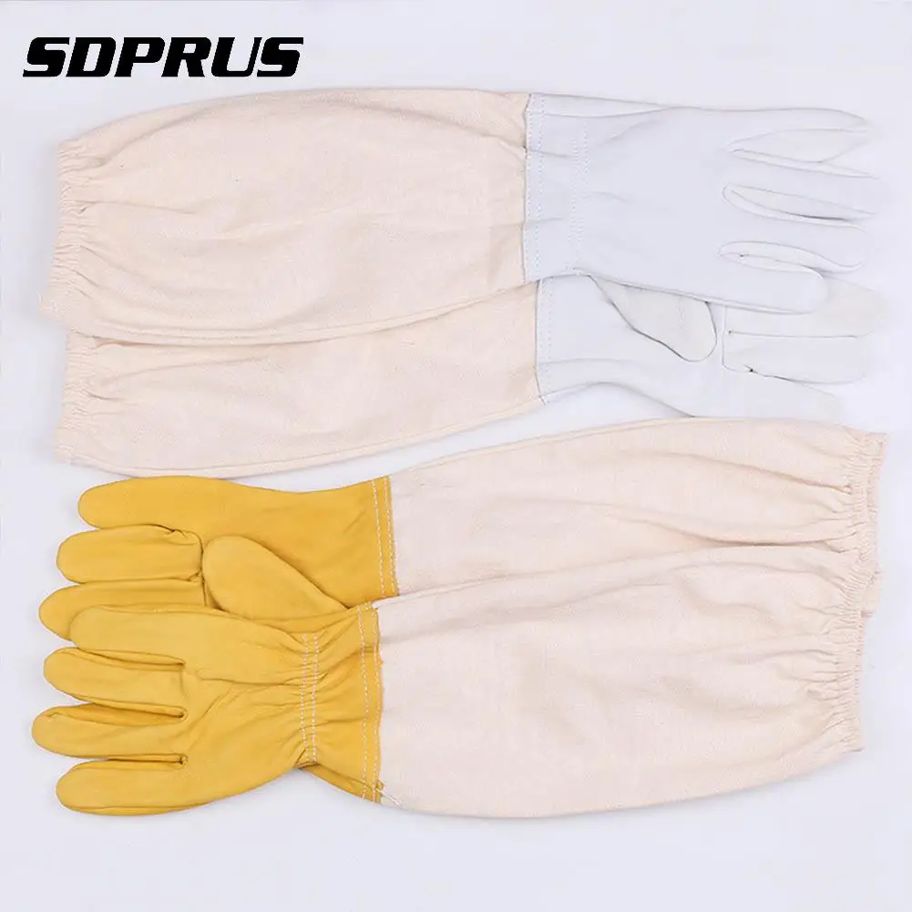 Bee Gloves Sheepskin Anti-bee Beekeeping Tools For Beekeeper Protective Glove Canvas Beekeeping Equipment