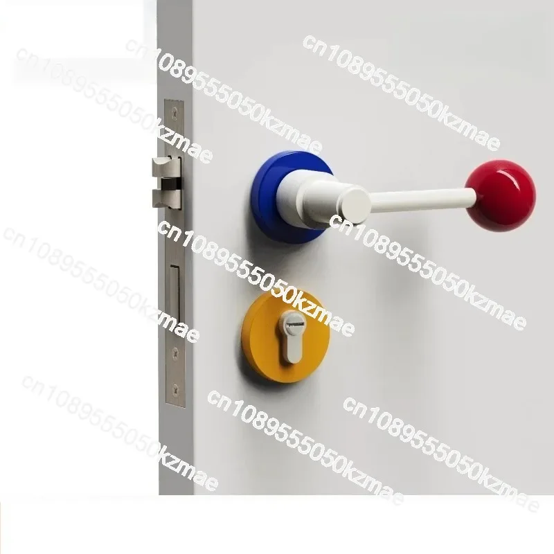 Indoor Bedroom Silent Magnetic Door Handle Light Luxury Split Lock For Wooden Doors