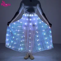 Ruoru-falda Led para mujer, falda iluminada para danza del vientre, tutú largo para niñas, accesorios para Festival Rave, accesorios iluminados para baile, Carnaval