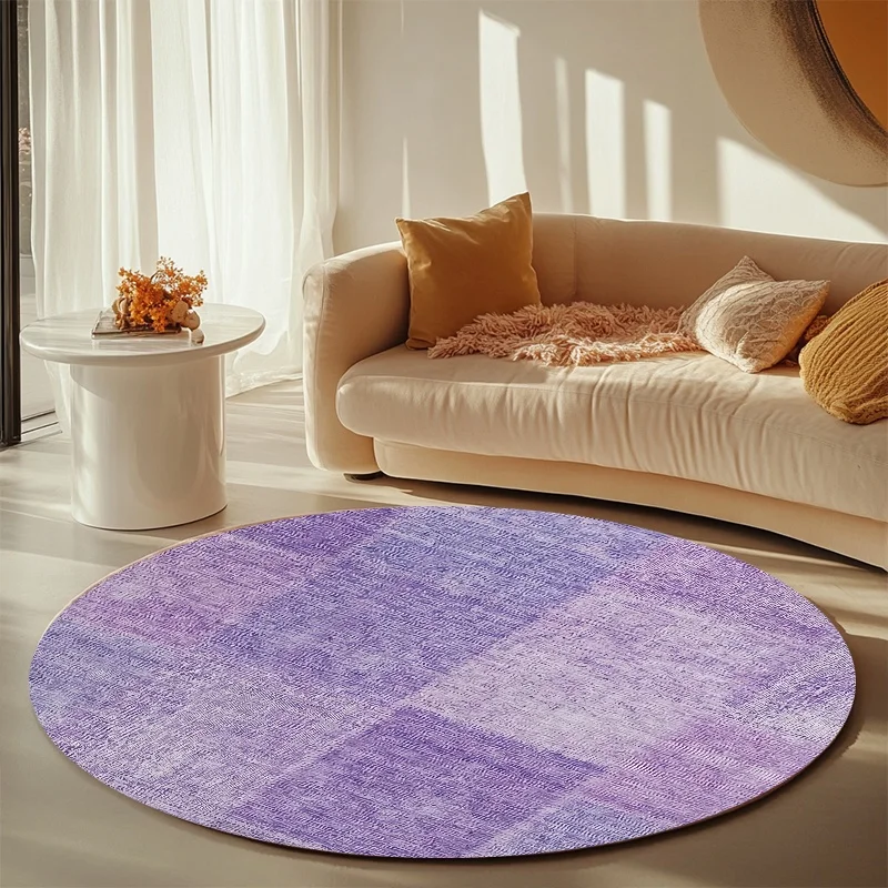 Festive Soothing Color Motif Circular Rug Decorative Non Slip Door Mat Versatile Accent For Gym Dance Studio Lounge