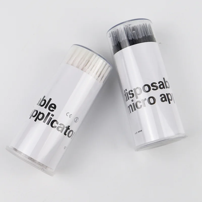 100 個使い捨てナノ綿棒メイクアップネイルアートアイライナーアイラインメイクアップツールまつげ除去クリーニングスティックメイクアップツール