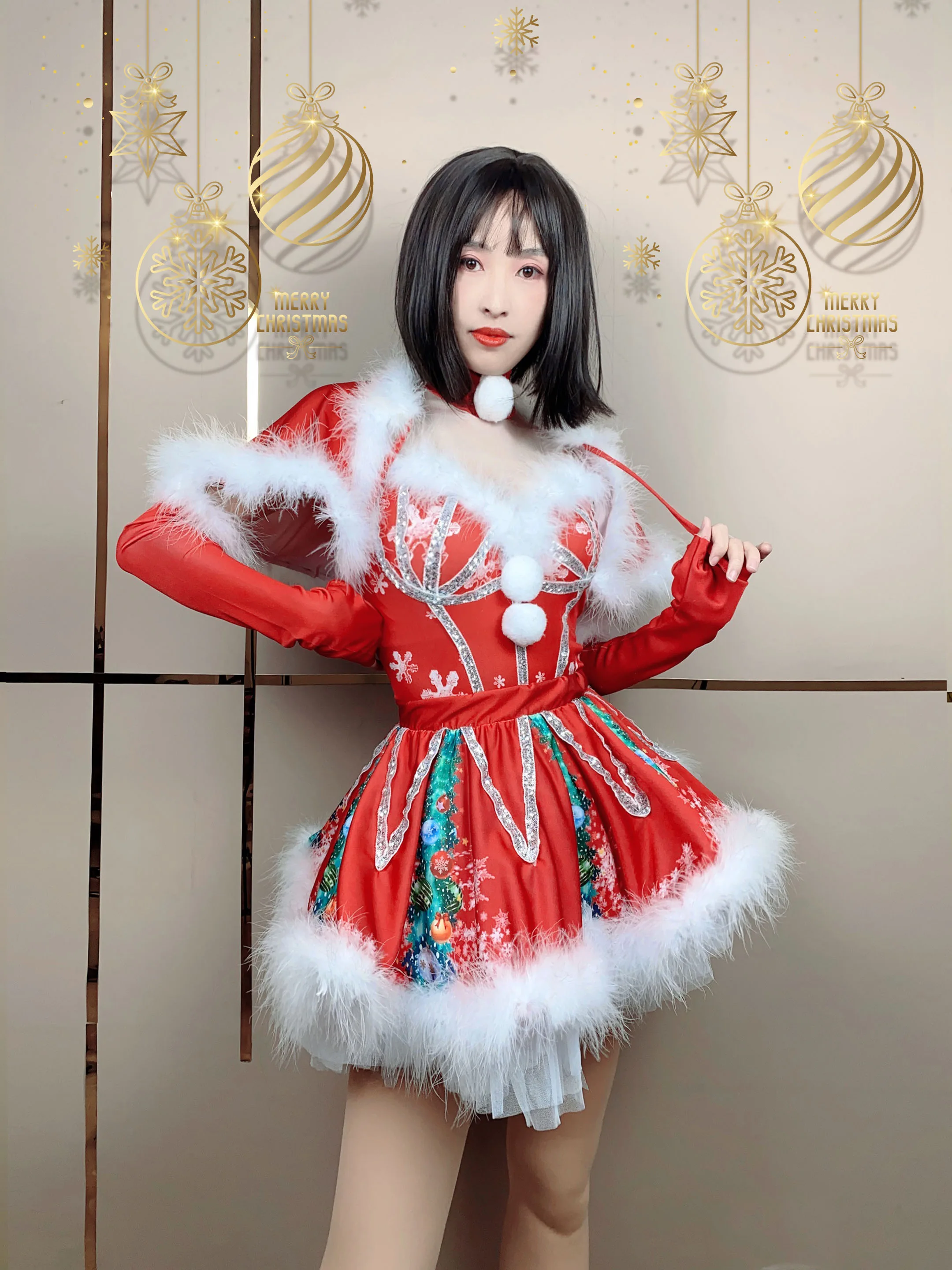 Nowe seksowne kostiumy na imprezę bożonarodzeniową ubrania hip-hopowe jazzową ustawioną w klubie nocnym piosenkarka Gogo tancerka kostium taneczny rurze