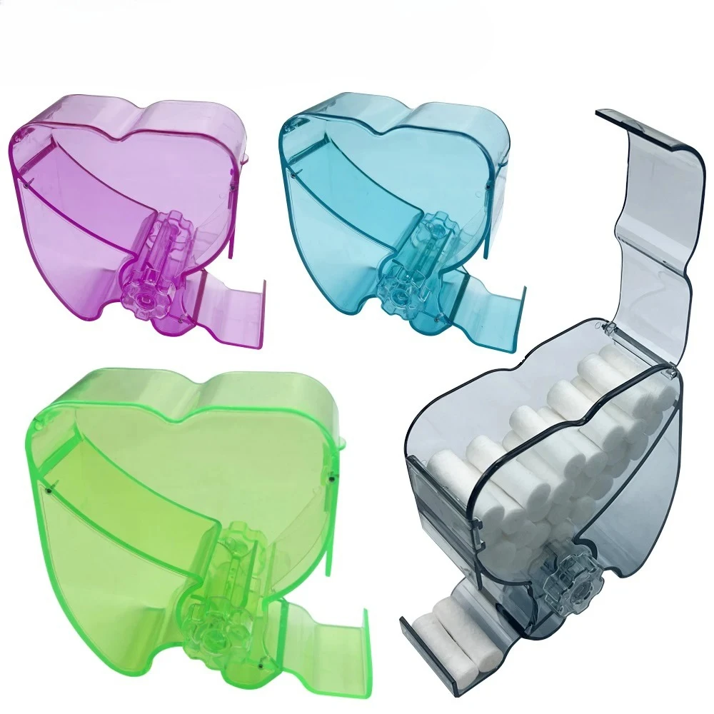 5Pcs Dental Cotton Roll Dispenser Holder Press Type Orthodontic Storage Box Organizer Dentist Clinic Dentistry Supplies
