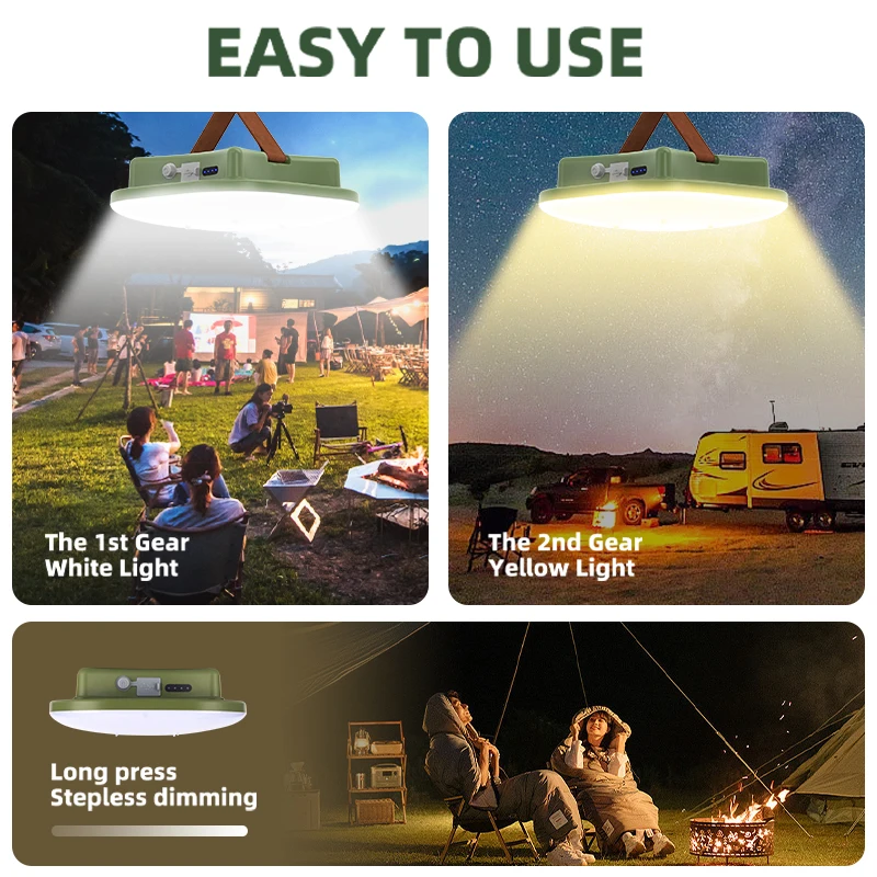 MOSLIGHTING luz de camping recargable aplicación móvil conectada a la luz de la tienda inteligente linterna de pesca LED noche mantenimiento al aire